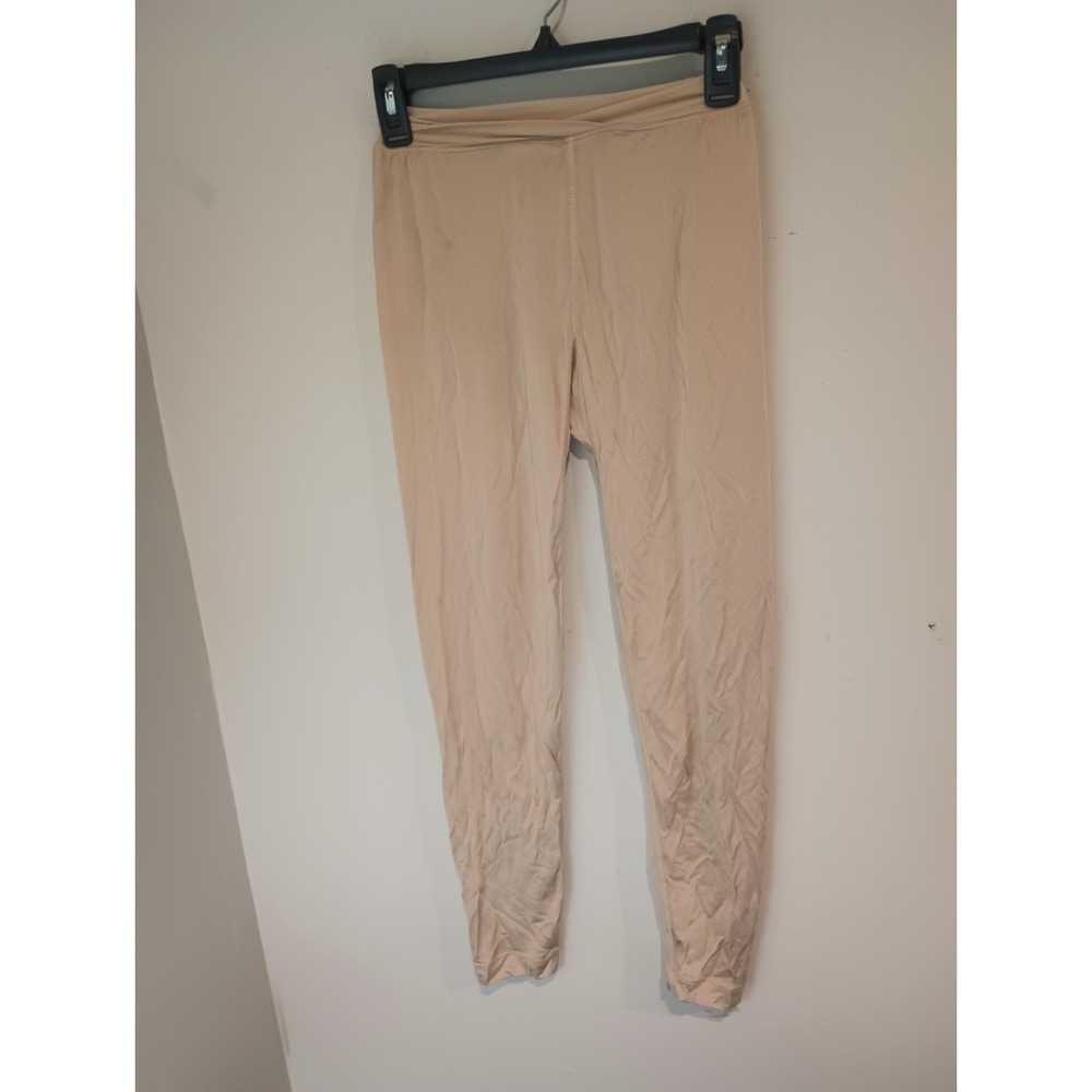 WinterSilks 100% Pure Silk Leggings Pants Womens XS Nude Beige Thermal Long...